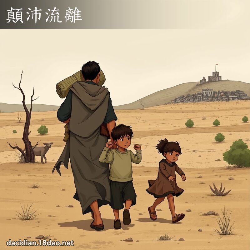 顛沛流离 - 国语大辞典配图