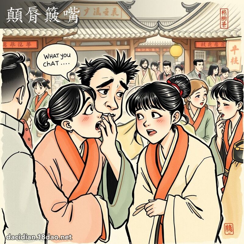 顛脣簸嘴 - 国语大辞典配图