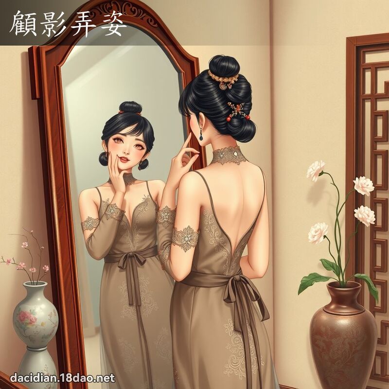 顾影弄姿 - 国语大辞典配图