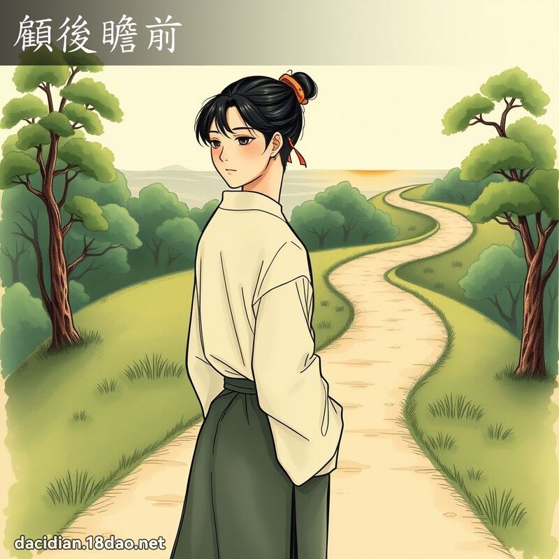 顧後瞻前 - 國語大辭典配圖