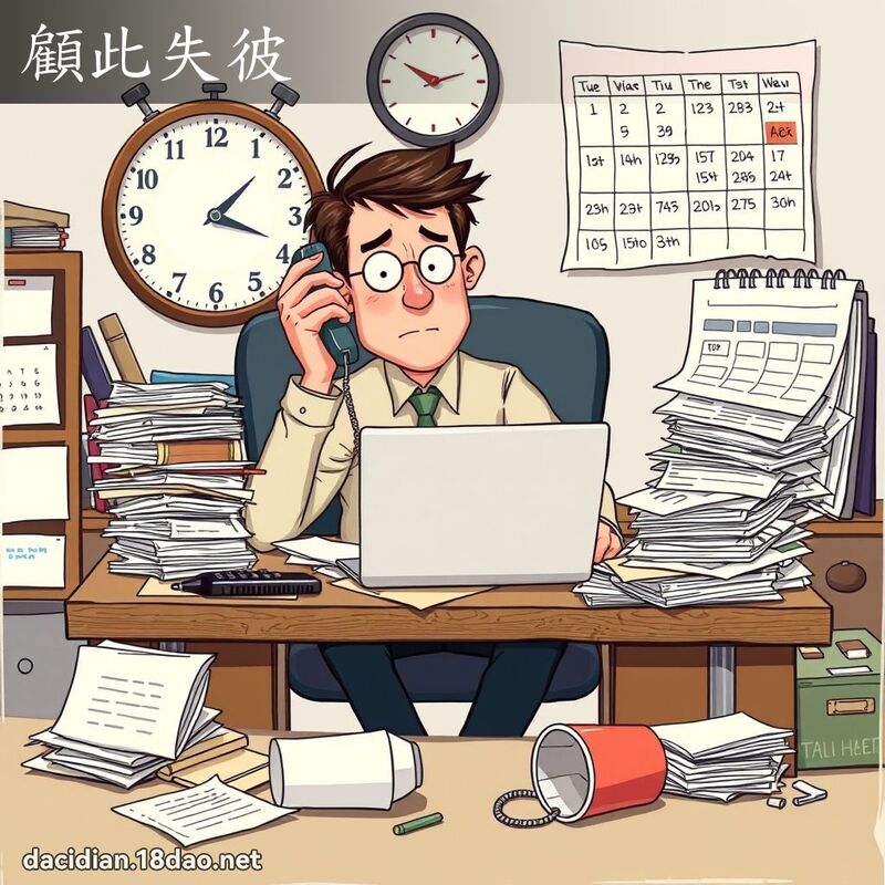 顾此失彼 - 国语大辞典配图