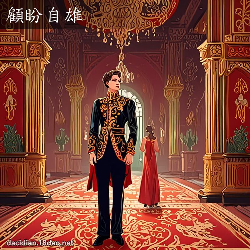 顧盼自雄 - 國語大辭典配圖