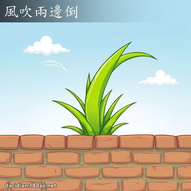 風吹兩邊倒 - 國語大辭典配圖