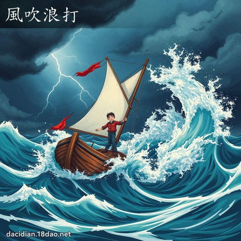 风吹浪打 - 国语大辞典配图