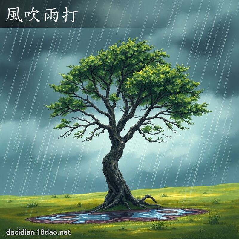 風吹雨打 - 國語大辭典配圖