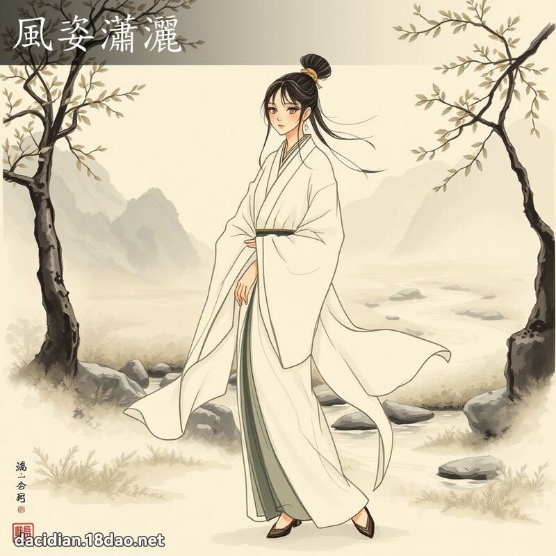風姿瀟灑 - 國語大辭典配圖