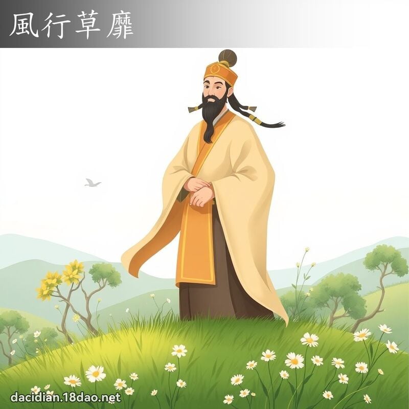 風行草靡 - 國語大辭典配圖