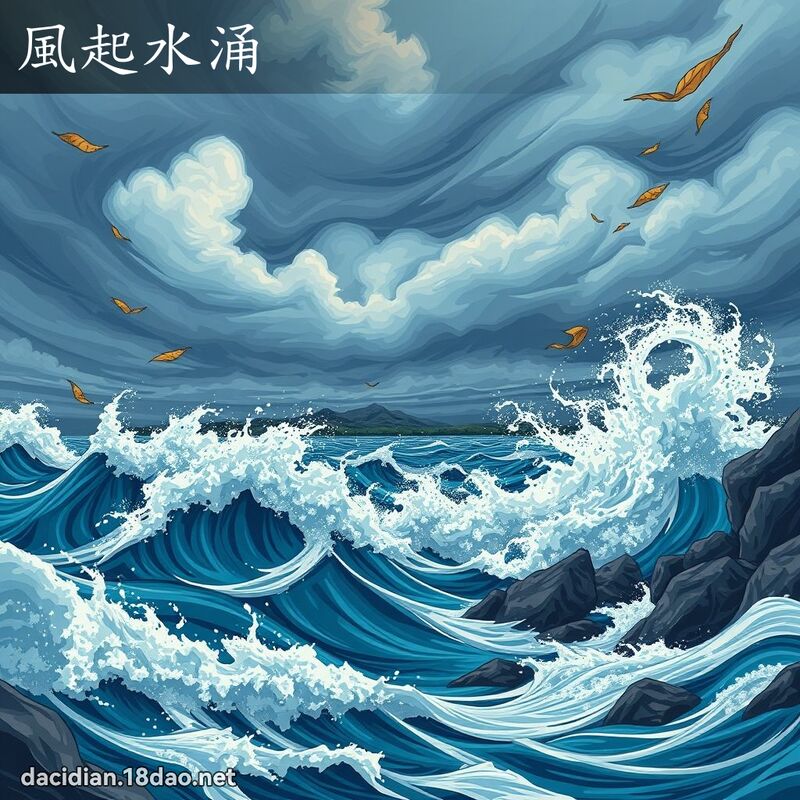 風起水涌 - 國語大辭典配圖