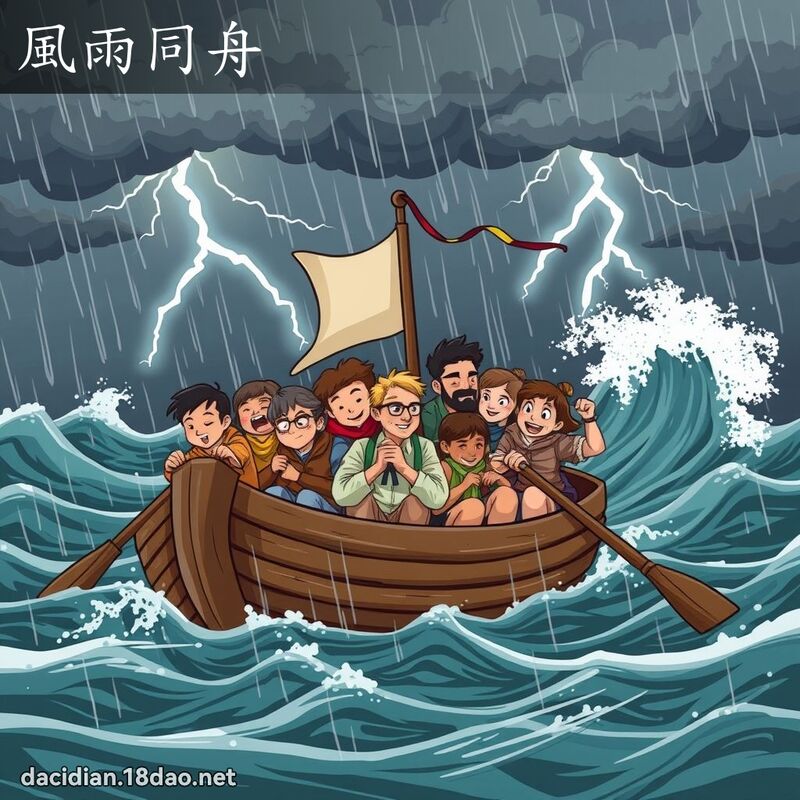 风雨同舟 - 国语大辞典配图
