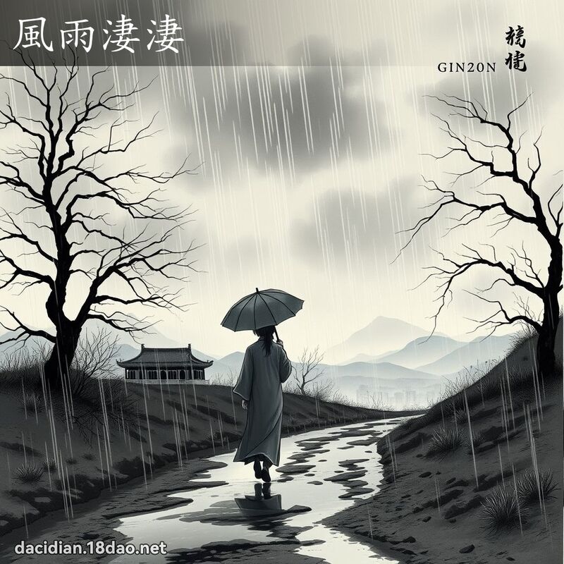 風雨淒淒 - 國語大辭典配圖