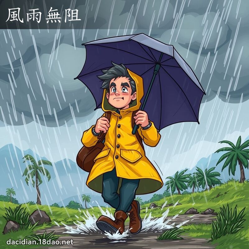 風雨無阻 - 國語大辭典配圖