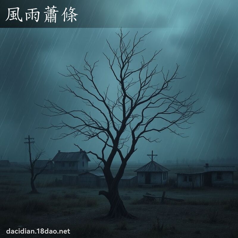 風雨蕭條 - 國語大辭典配圖