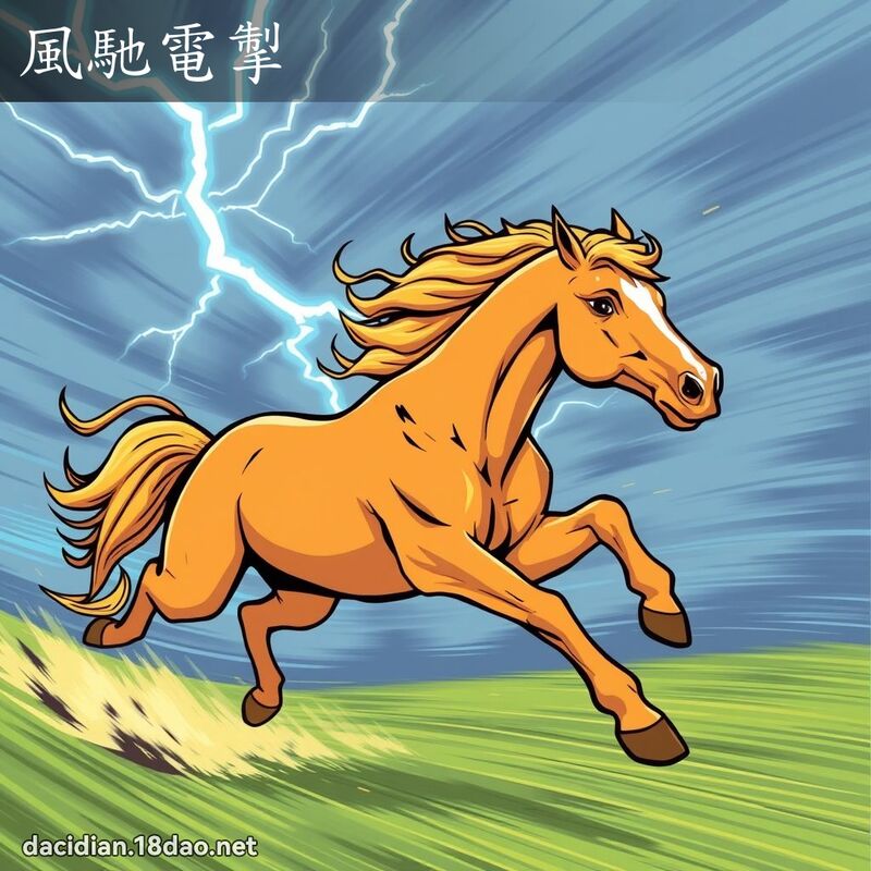 風馳電掣 - 國語大辭典配圖
