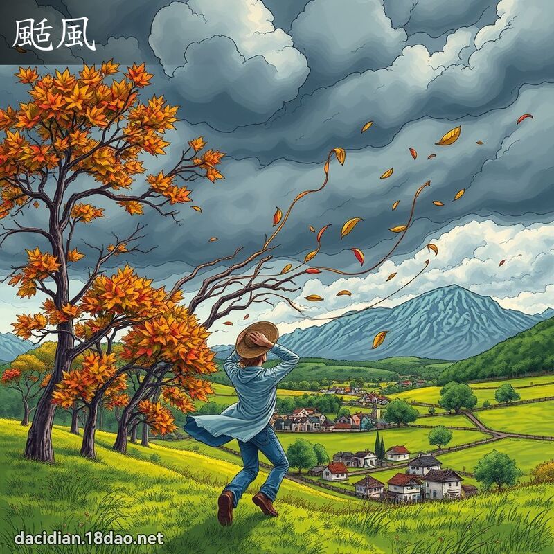 刮风 - 国语大辞典配图