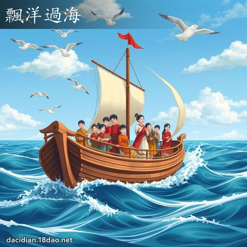 飄洋過海 - 國語大辭典配圖