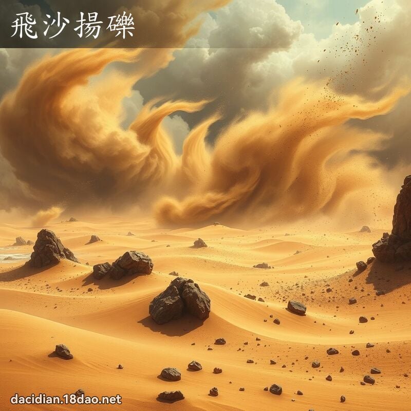 飛沙揚礫 - 國語大辭典配圖