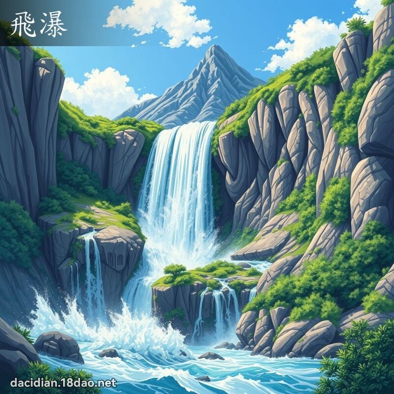 飛瀑 - 國語大辭典配圖
