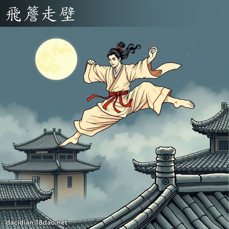 飞簷走壁 - 国语大辞典配图