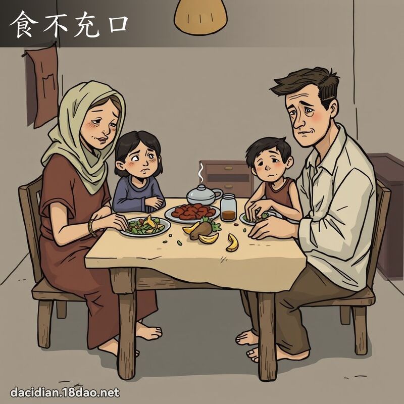 食不充口 - 國語大辭典配圖