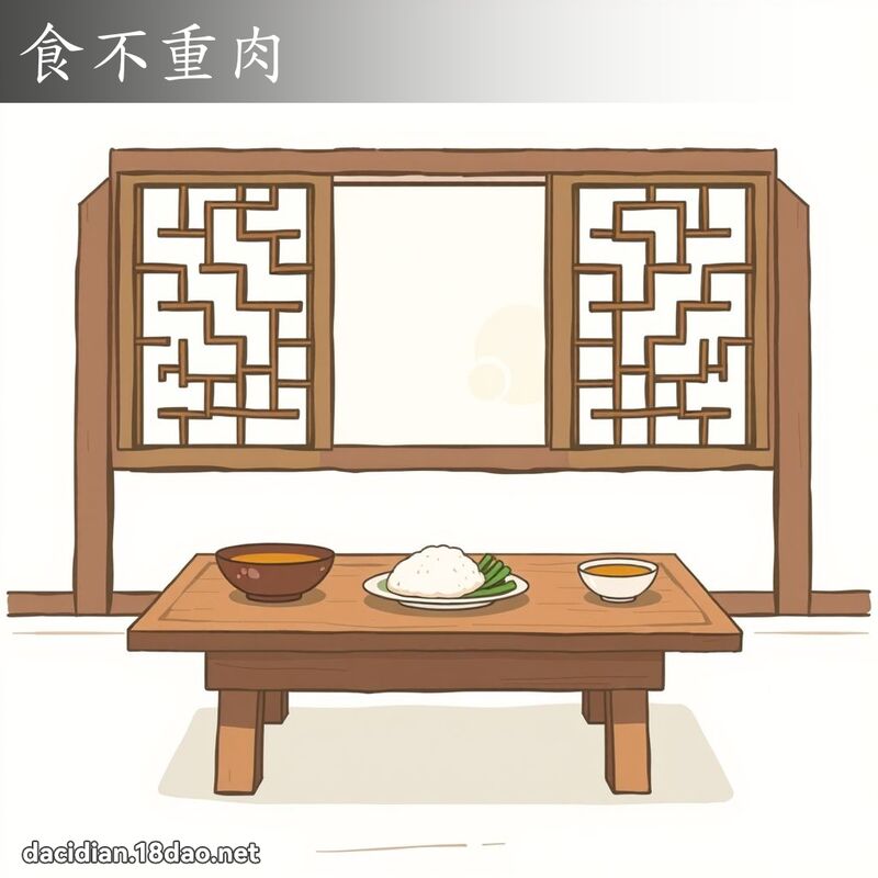 食不重肉 - 國語大辭典配圖