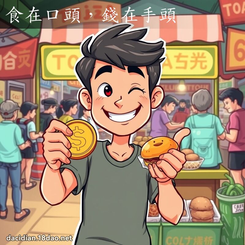 食在口头，钱在手头 - 国语大辞典配图