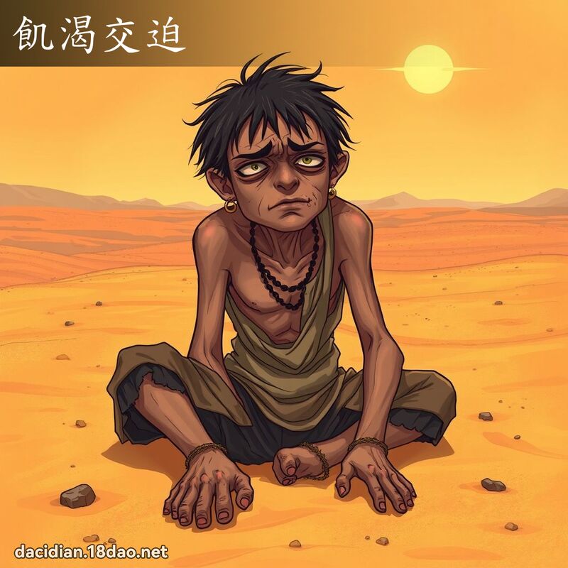 飢渴交迫 - 国语大辞典配图