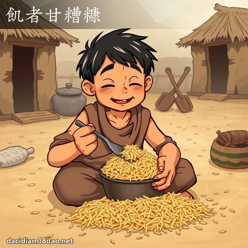飢者甘糟糠 - 國語大辭典配圖