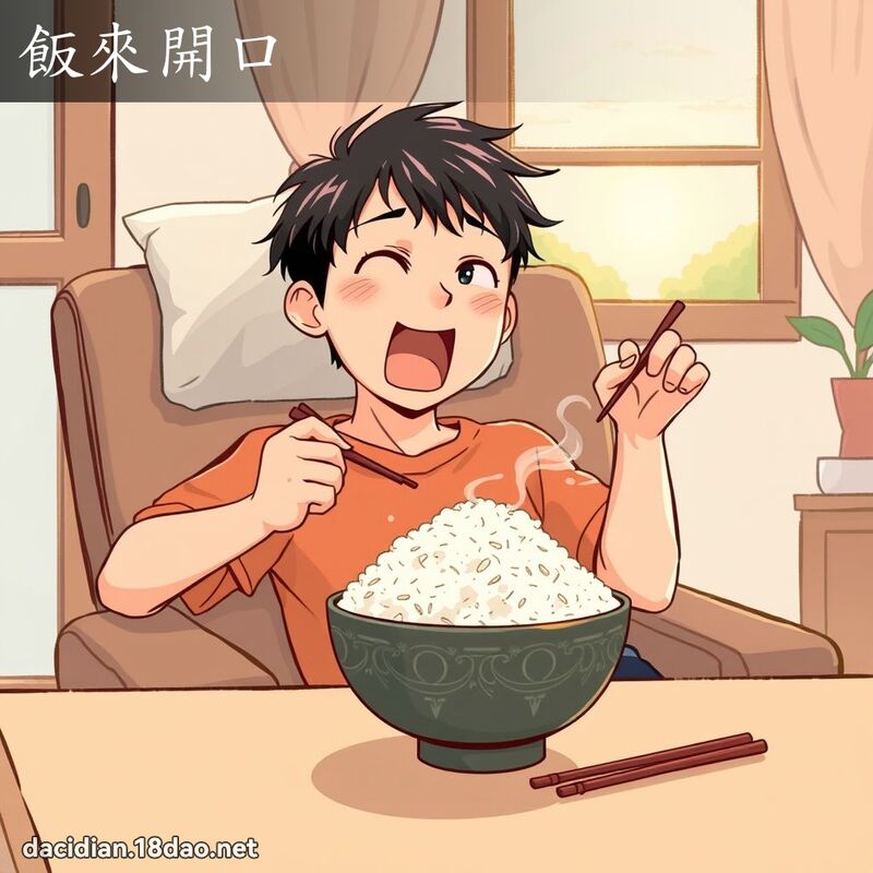 飯來開口 - 國語大辭典配圖