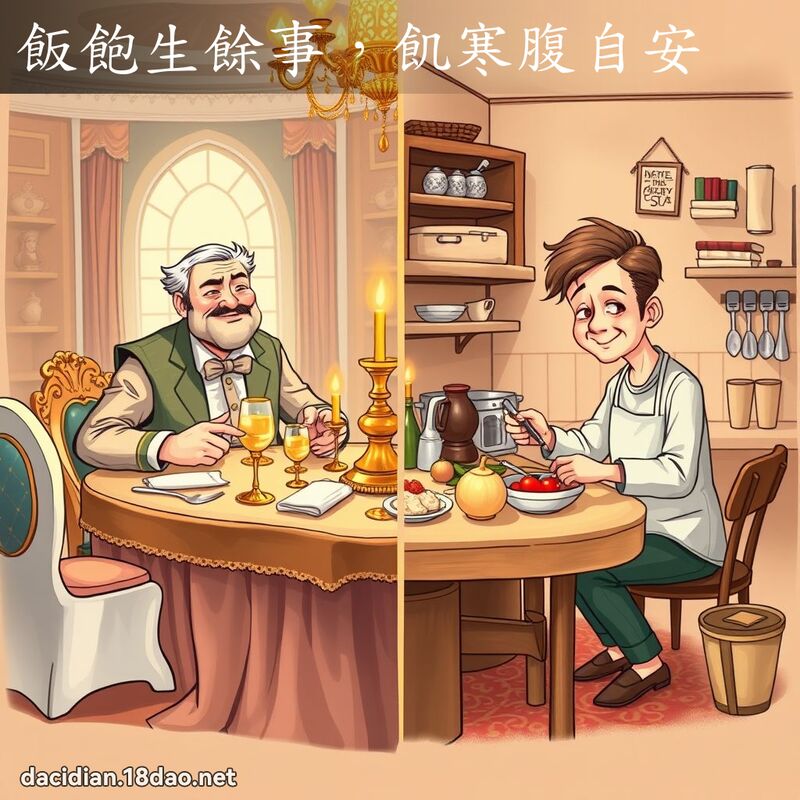 飯飽生餘事，飢寒腹自安 - 國語大辭典配圖