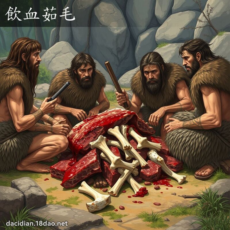 飲血茹毛 - 國語大辭典配圖