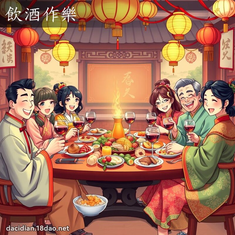 飲酒作樂 - 國語大辭典配圖