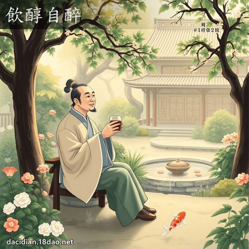 饮醇自醉 - 国语大辞典配图