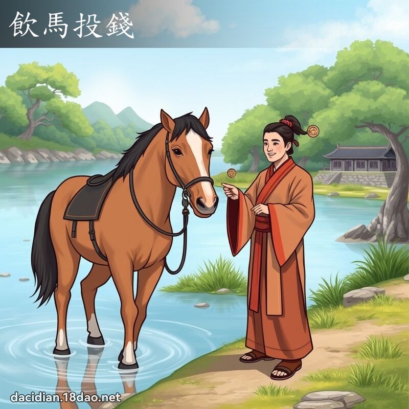 飲馬投錢 - 國語大辭典配圖