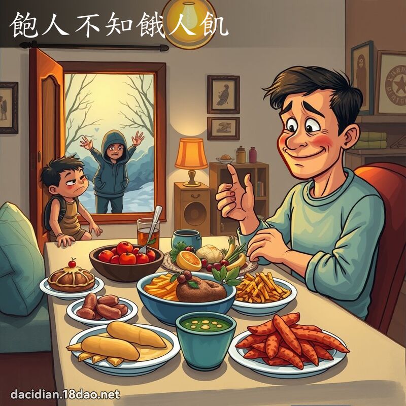 饱人不知饿人飢 - 国语大辞典配图