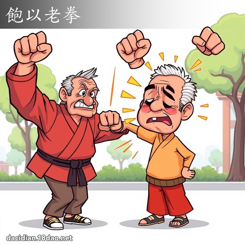 饱以老拳 - 国语大辞典配图