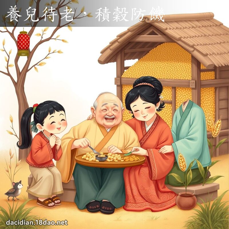 養兒待老，積穀防饑 - 國語大辭典配圖
