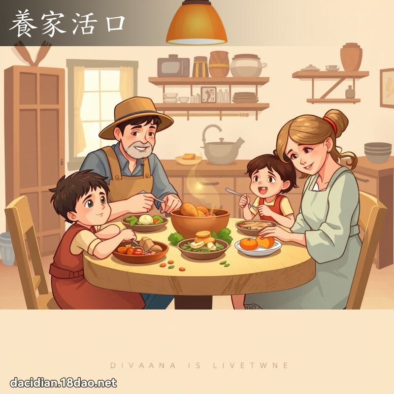 養家活口 - 國語大辭典配圖