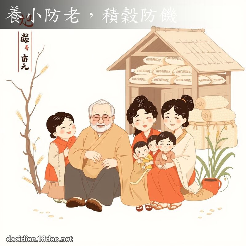 养小防老，积谷防饥 - 国语大辞典配图