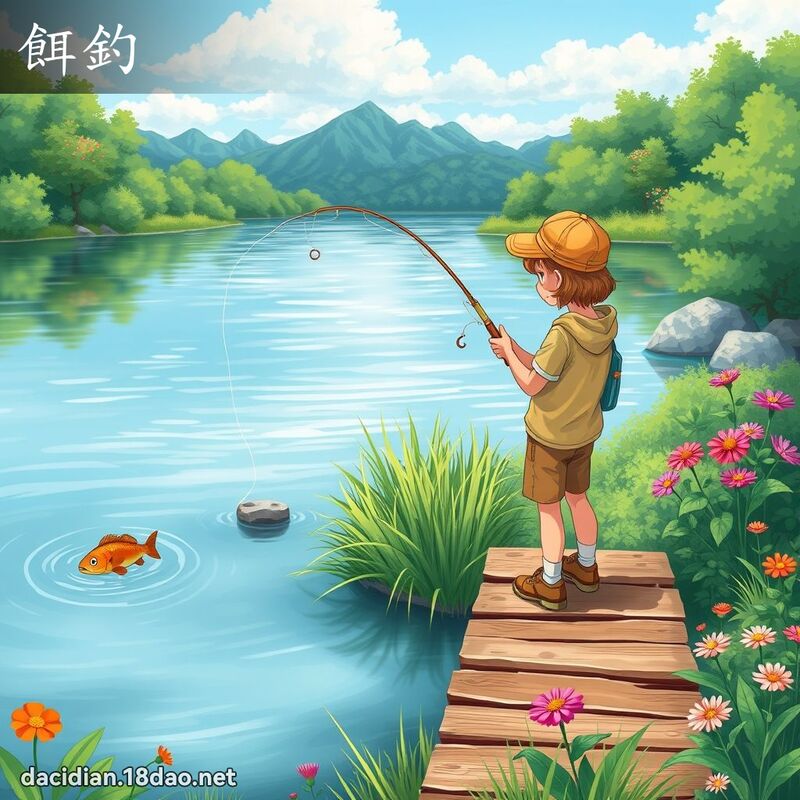 饵钓 - 国语大辞典配图