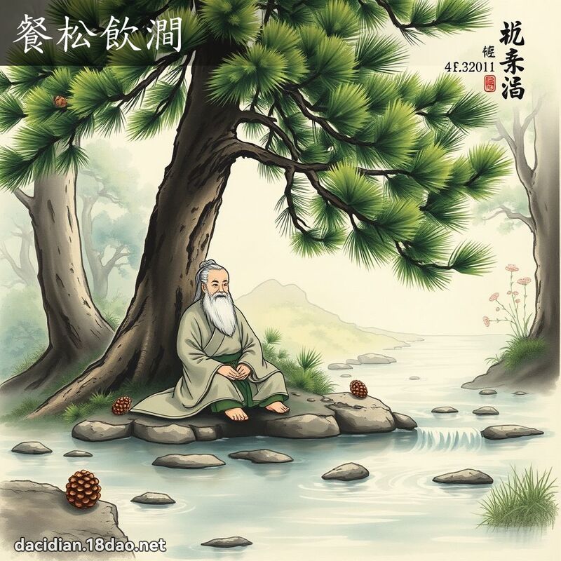 餐松饮涧 - 国语大辞典配图