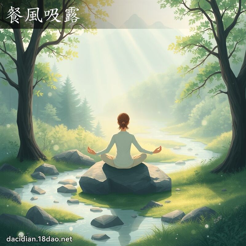 餐風吸露 - 國語大辭典配圖