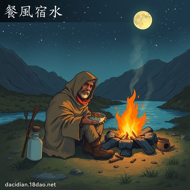 餐風宿水 - 國語大辭典配圖