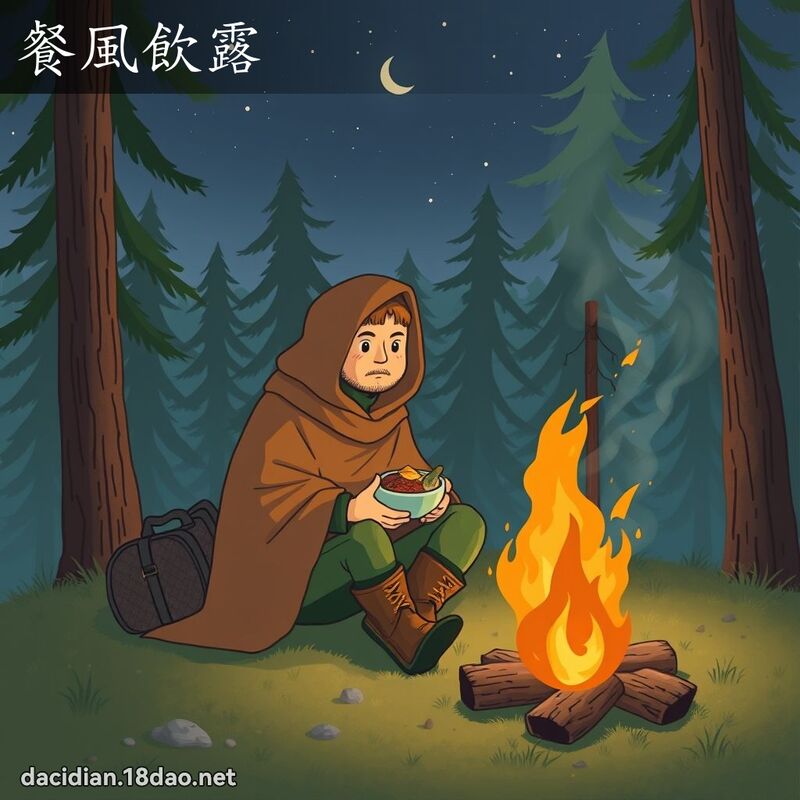 餐風飲露 - 國語大辭典配圖