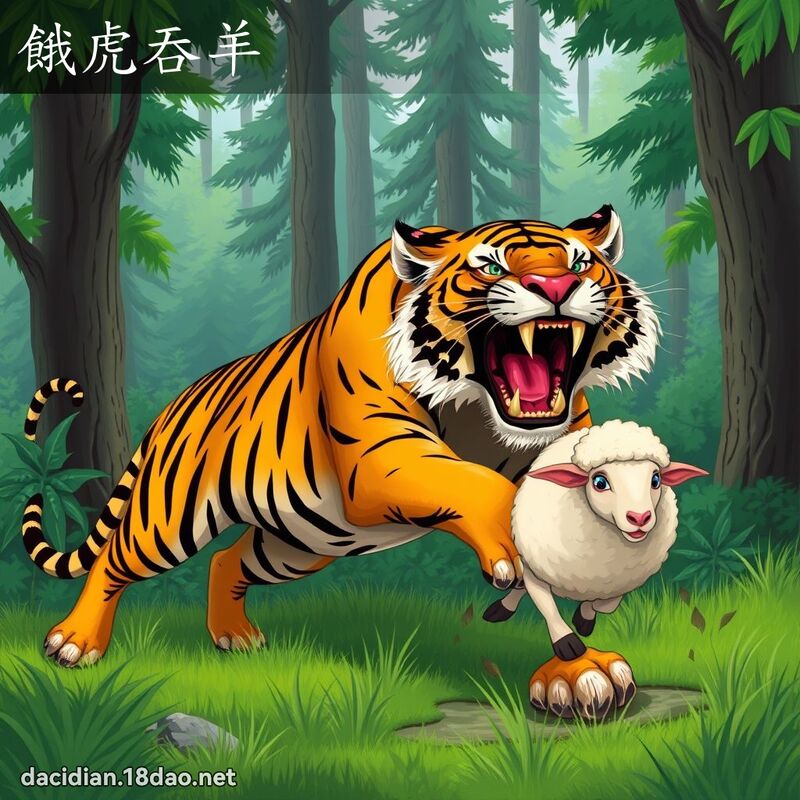餓虎吞羊 - 國語大辭典配圖