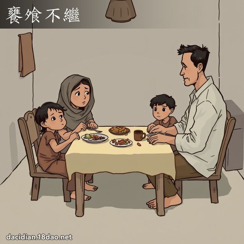 饔飧不繼 - 國語大辭典配圖