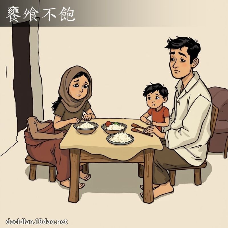 饔飧不飽 - 國語大辭典配圖