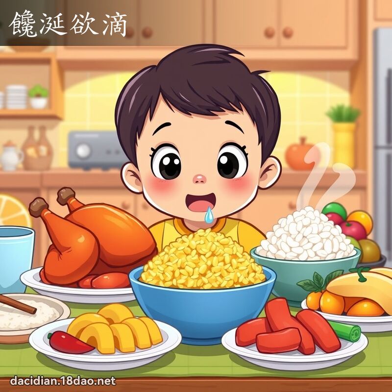 饞涎欲滴 - 國語大辭典配圖