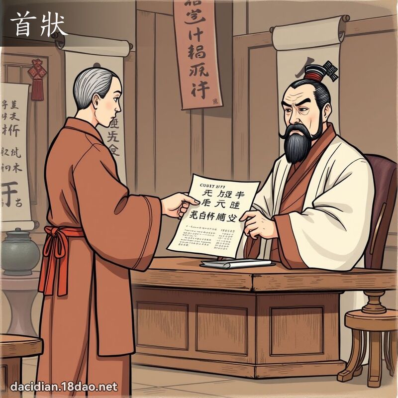 首狀 - 國語大辭典配圖