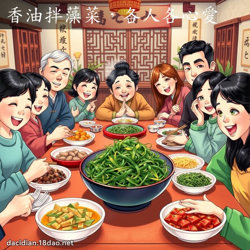 香油拌藻菜，各人各心愛 - 國語大辭典配圖