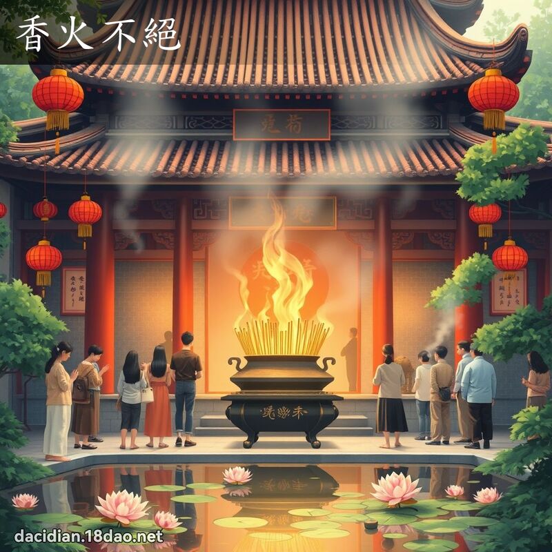 香火不绝 - 国语大辞典配图